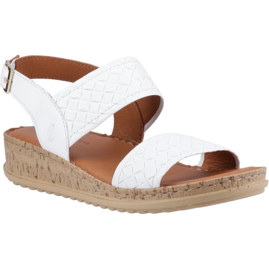 Hush Puppies Ebony Geflochtenes Leder Damen Weiße Sandalen - Image 1