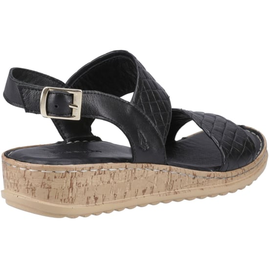 Hush Puppies Ebony Geflochtene Leder Damen Schwarze Sandalen - Image 2