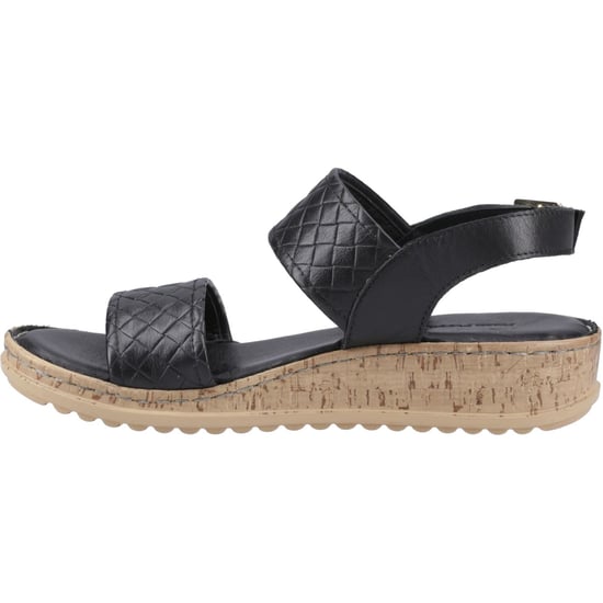 Hush Puppies Ebony Geflochtene Leder Damen Schwarze Sandalen - Image 4