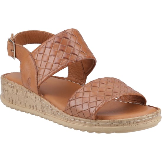 Hush Puppies Ebony Geflochtene Leder Damen Sandalen in Tan - Image 1