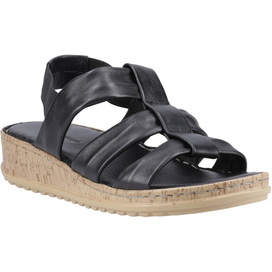 Hush Puppies Eden Weite Passform Leder Damen Schwarze Sandalen - Image 1