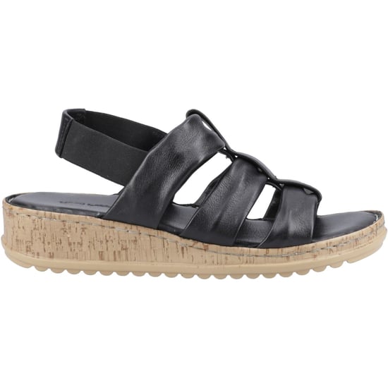Hush Puppies Eden Weite Passform Leder Damen Schwarze Sandalen - Image 5