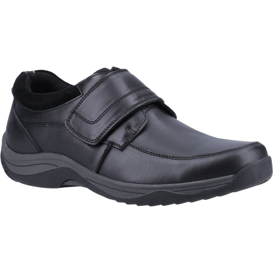 Hush Puppies Douglas Leder Herren Schwarz Mokassins Schuhe - Image 1