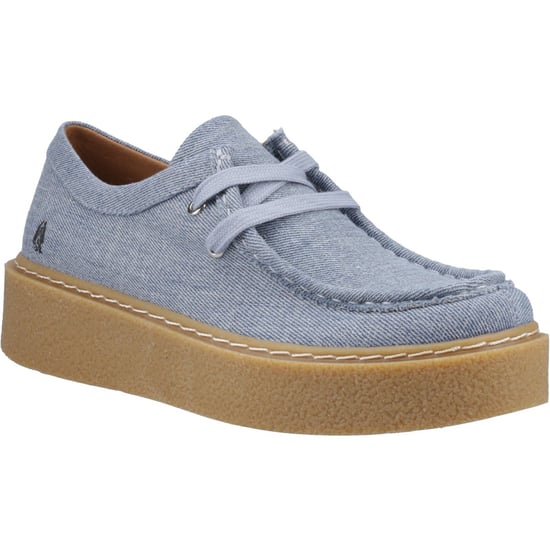 Hush Puppies Bridie Textil Damen Denim Mokassins Schuhe - Image 1