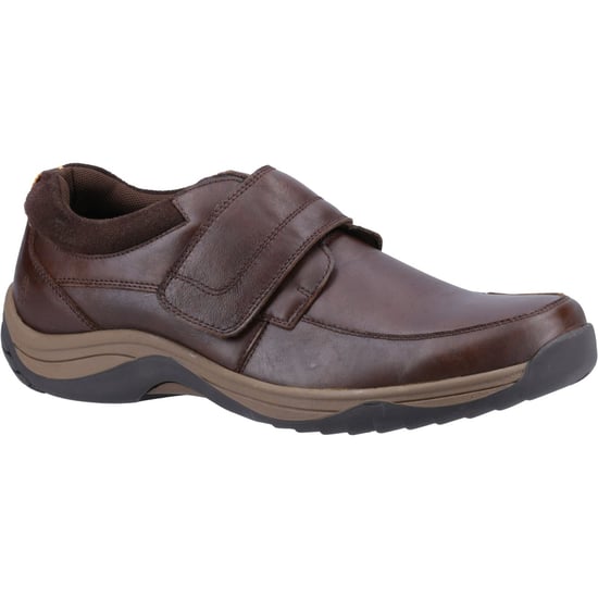 Hush Puppies Douglas Leder Herren Kaffee Mokassins Schuhe - Image 1