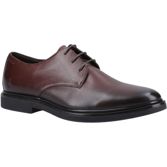 Hush Puppies Kye Leder Herren Schnürschuhe in Schokoladenfarbe - Image 1