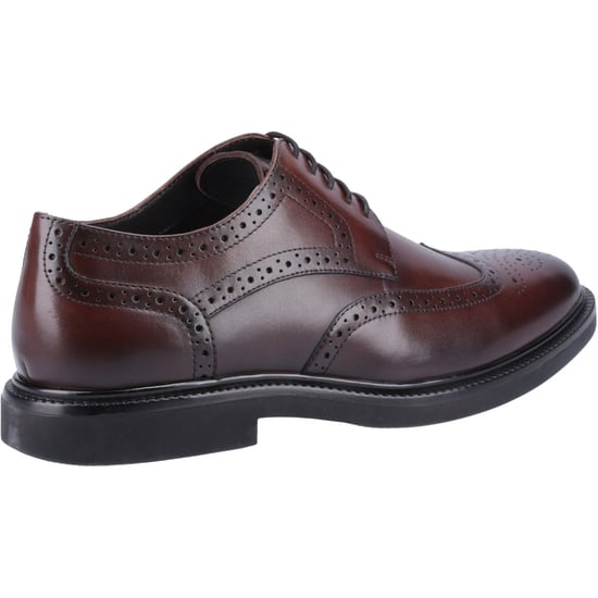 Hush Puppies Kingston Leder Herren Schokoladen Brogues Schuhe - Image 2