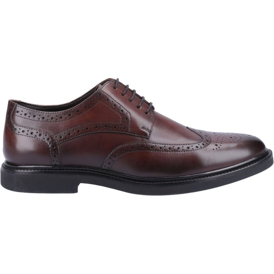 Hush Puppies Kingston Leder Herren Schokoladen Brogues Schuhe - Image 4