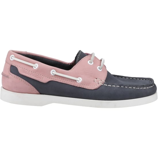 Hush Puppies Isabel Leder Damen Bootsschuhe Navy/Pink - Image 5