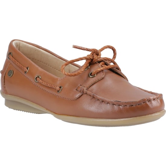 Hush Puppies Irene Leder Damen Tan Bootsschuhe - Image 1