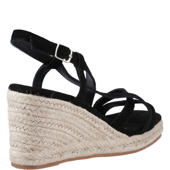 Hush Puppies Jenny Espadrille Keilabsatz Wildleder Damen Schwarz Wedges - Image 2