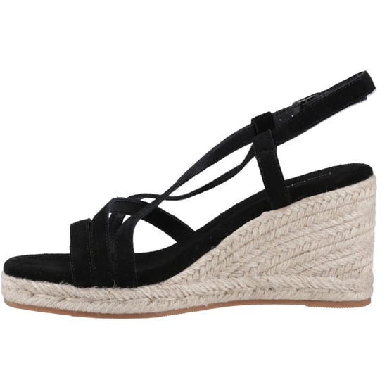 Hush Puppies Jenny Espadrille Keilabsatz Wildleder Damen Schwarz Wedges - Image 4