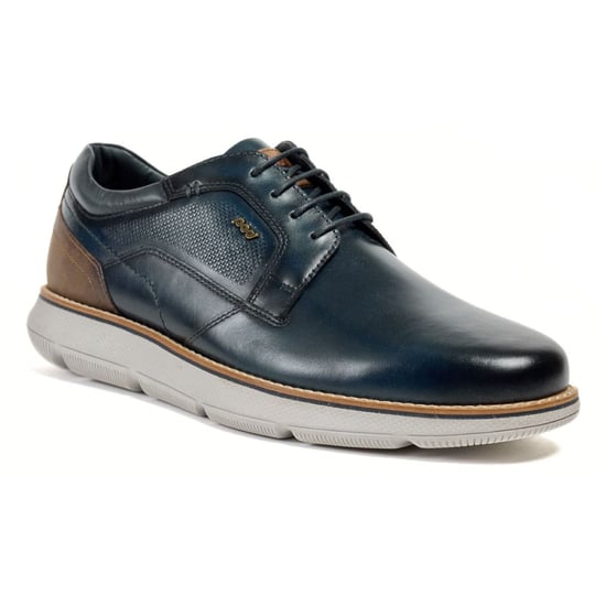 Pod Finch Leder Herren Schnürschuhe in Marineblau - Image 1