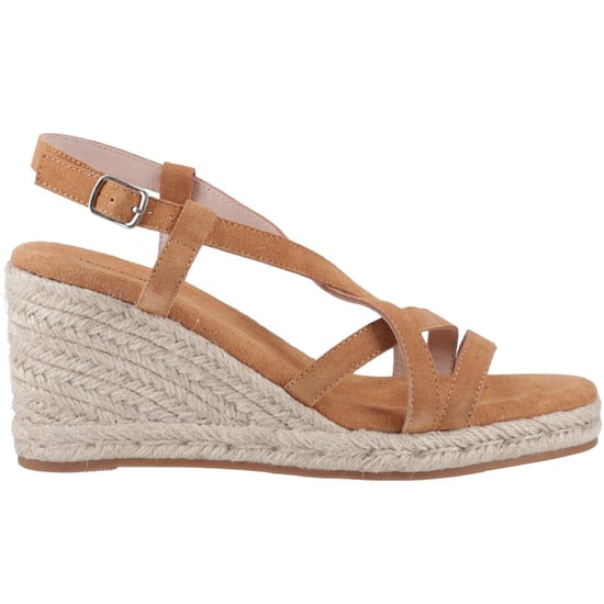 Hush Puppies Jenny Espadrille Wedge Wildleder Damen Tan Wedges - Image 5