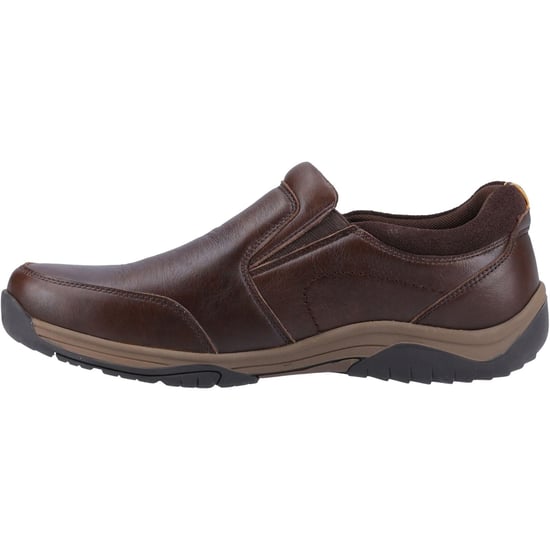 Hush Puppies Donald Leder Herren Mokkasins Schuhe in Kaffee - Image 4