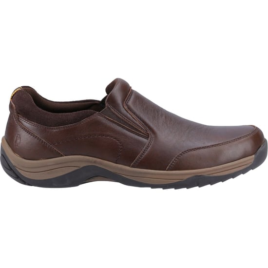 Hush Puppies Donald Leder Herren Mokkasins Schuhe in Kaffee - Image 5