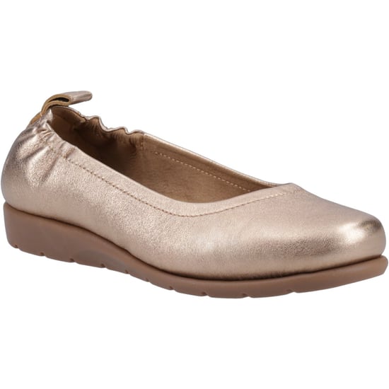 Hush Puppies Skylar Leder Damen Sandaletten in Gold - Image 1