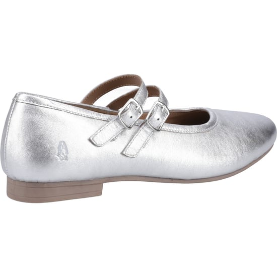Hush Puppies Nancy Mary Jane Leder Damen Silber Ballerinas - Image 2