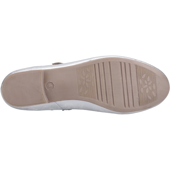 Hush Puppies Nancy Mary Jane Leder Damen Silber Ballerinas - Image 3