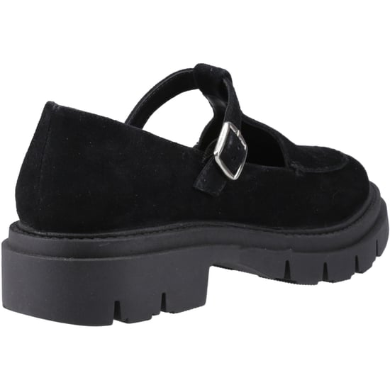 Hush Puppies Nella T-Bar Wildleder Damen Schuhe in Schwarz - Image 2