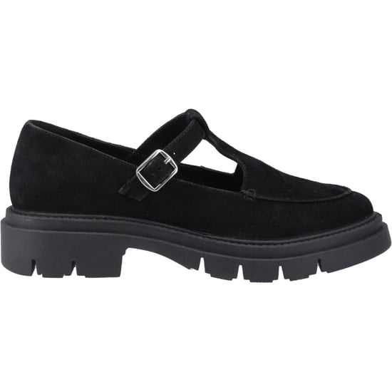 Hush Puppies Nella T-Bar Wildleder Damen Schuhe in Schwarz - Image 5