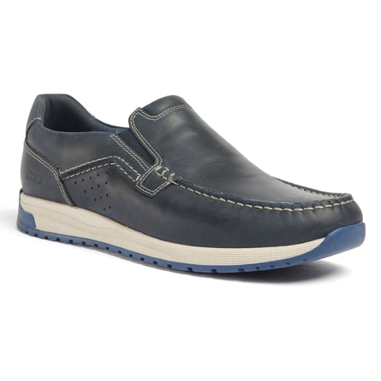 Pod Sean Leder Herren Marineblau Bootschuhe - Image 1
