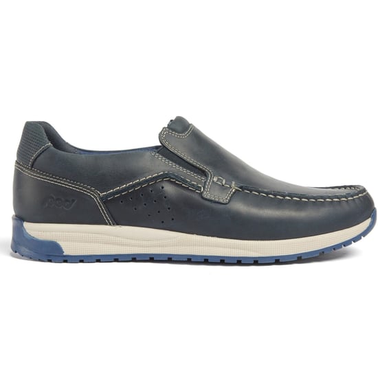 Pod Sean Leder Herren Marineblau Bootschuhe - Image 4