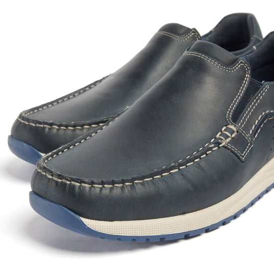 Pod Sean Leder Herren Marineblau Bootschuhe - Image 5