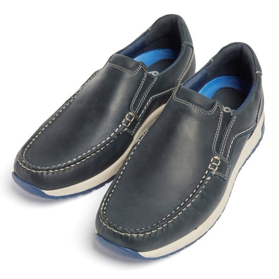 Pod Sean Leder Herren Marineblau Bootschuhe - Image 6
