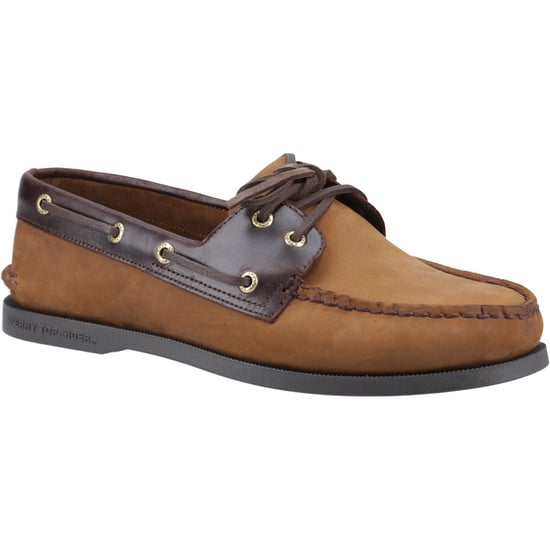 Sperry Authentic 2 Eye Leder Herren Braun Kombi Bootsschuhe - Image 1