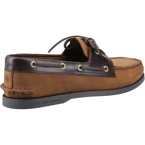 Sperry Authentic 2 Eye Leder Herren Braun Kombi Bootsschuhe - Image 2