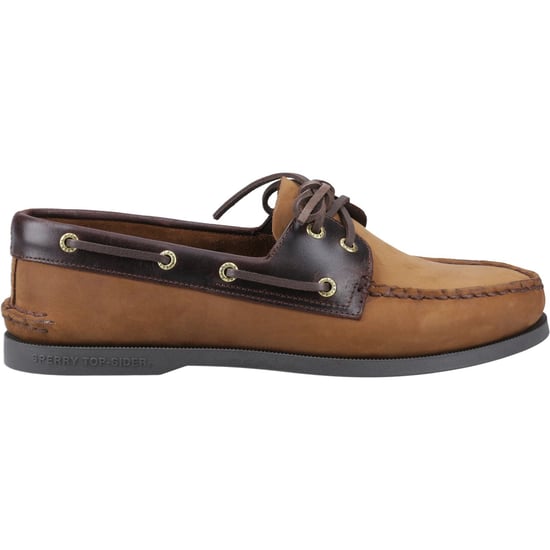 Sperry Authentic 2 Eye Leder Herren Braun Kombi Bootsschuhe - Image 5