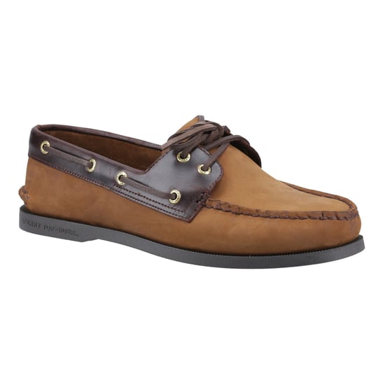 Sperry Authentic 2 Eye Leder Herren Braun Kombi Bootsschuhe - Image 6