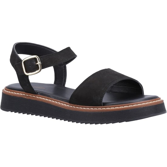 Hush Puppies Cassie Nubuck Damen Schwarze Sandalen - Image 1