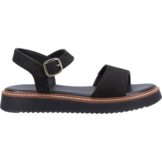 Hush Puppies Cassie Nubuck Damen Schwarze Sandalen - Image 4