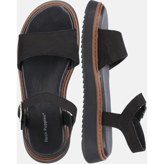 Hush Puppies Cassie Nubuck Damen Schwarze Sandalen - Image 6
