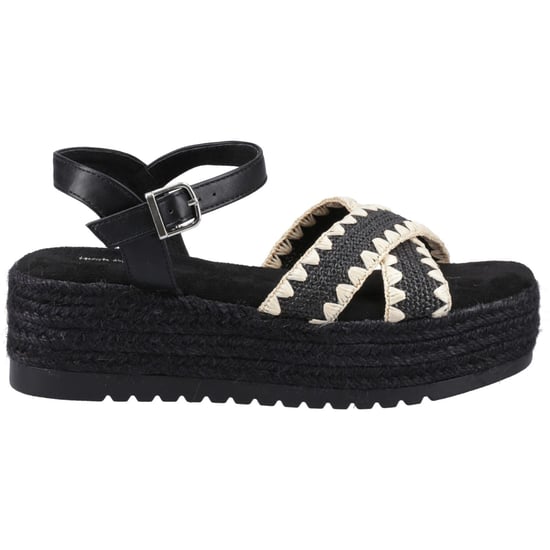 Hush Puppies Jemma Espadrille Polyurethan Damen schwarze Sandalen - Image 5