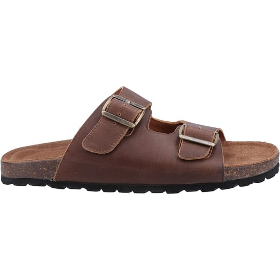 Hush Puppies Nash Slider Leder Herren Braun Sandalen - Image 4