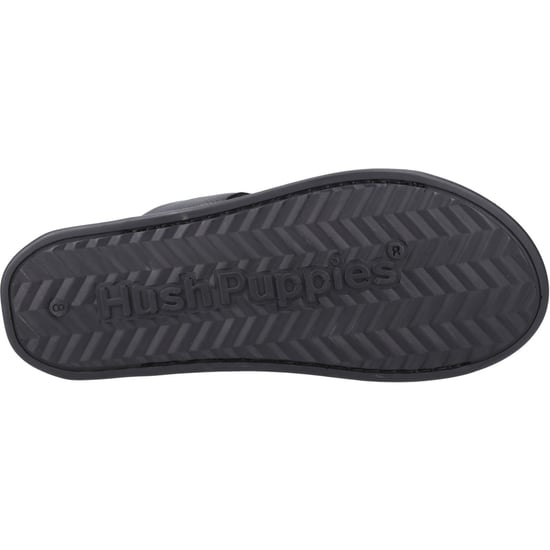 Hush Puppies Callum Slide Leder Herren schwarze Sandalen - Image 3