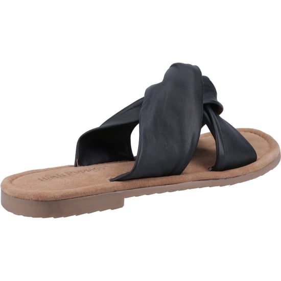 Hush Puppies Amy Weit geschnittene Leder Damen schwarze Sandalen - Image 2
