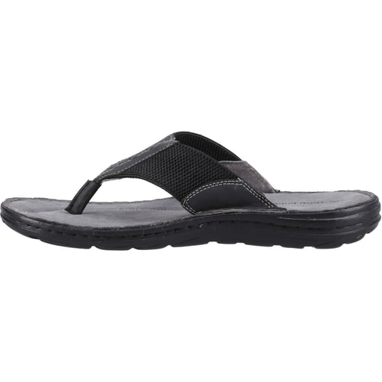 Hush Puppies Alan Toepost Leder Herren Schwarz Flip-Flops - Image 4