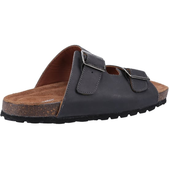 Hush Puppies Nash Slider Leder Herren Schwarz Sandalen - Image 2