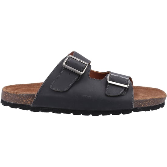 Hush Puppies Nash Slider Leder Herren Schwarz Sandalen - Image 4