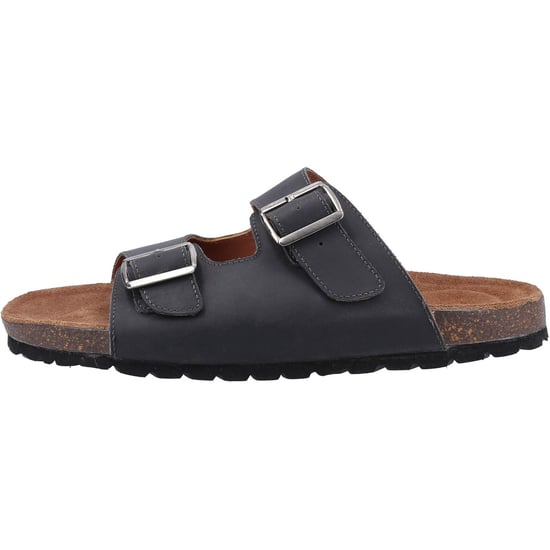 Hush Puppies Nash Slider Leder Herren Schwarz Sandalen - Image 5