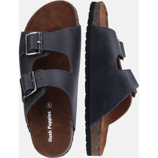 Hush Puppies Nash Slider Leder Herren Schwarz Sandalen - Image 6
