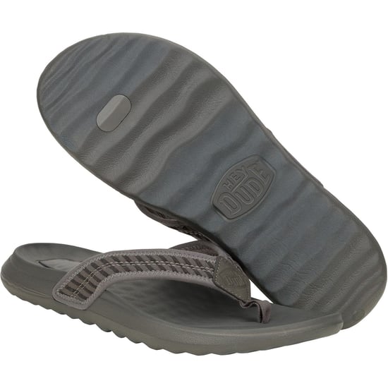 HEYDUDE Myers Flip Nu Prep Baumwollmischung Herren Schwarz/Granitgrau Flip-Flops - Image 3