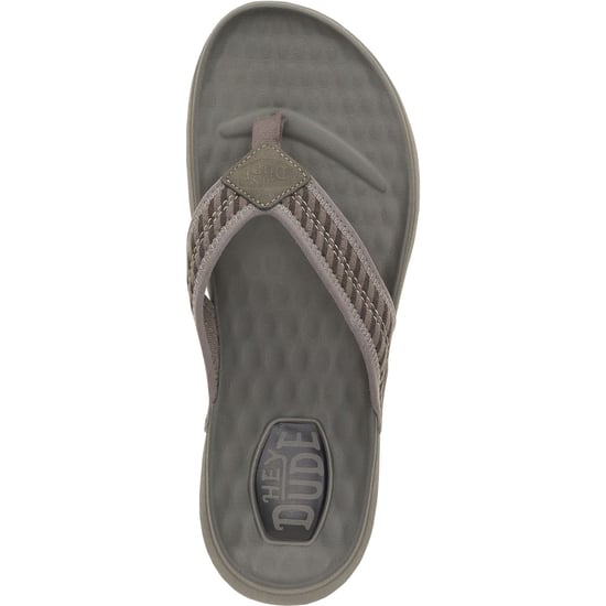 HEYDUDE Myers Flip Nu Prep Baumwollmischung Herren Schwarz/Granitgrau Flip-Flops - Image 4