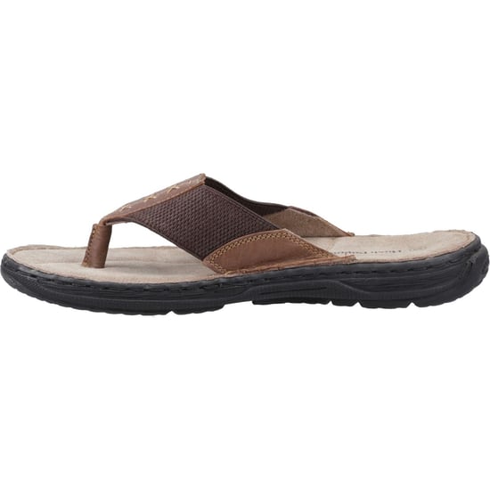 Hush Puppies Alan Zehentrenner Leder Herren Tan Flip-Flops - Image 4