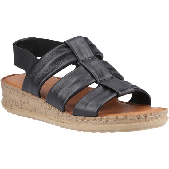 Hush Puppies Eden Gladiator Leder Damen Schwarz Sandalen - Image 1