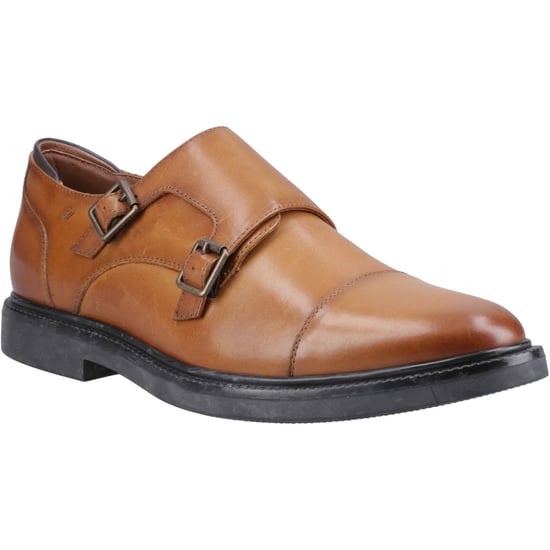 Hush Puppies Kane Leder Herren Tan Double Monk Schuhe - Image 1